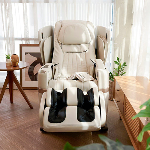 OSIM massage chair and more are designed to blend seamlessly with home furniture, featuring a sleek silhouette and refined upholstery